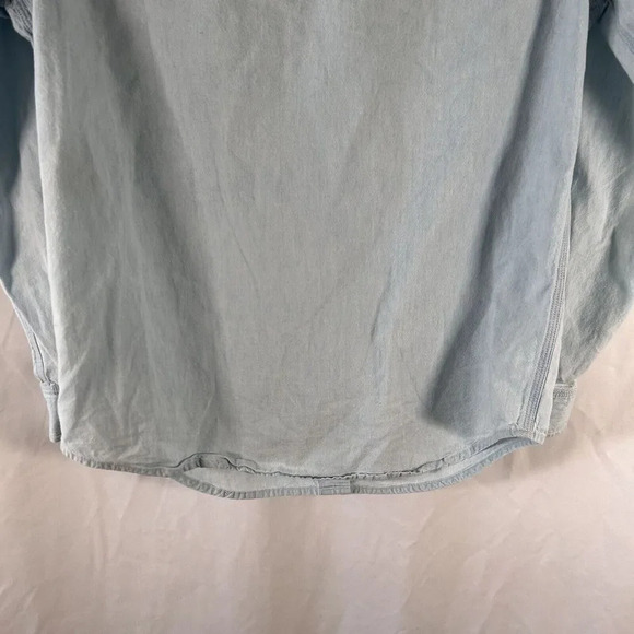 Lauren Jeans Co Blouse Womens Small Light Blue Button Up Long Sleeve - Picture 9 of 9